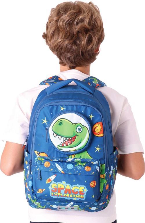 Su Geçirmez Kumaş Erkek Çocuk Çok Gözlü Ortopedik Sırt Okul Çantası L5252