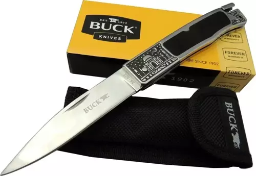 Knives BK-001BRV Kamp Çakı 23 cm - Metal İşlemeli Sap, Kılıflı