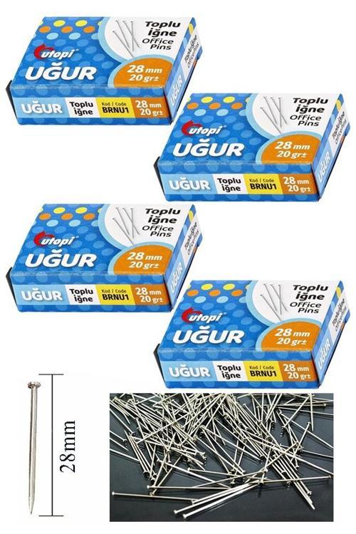 Toplu İğne 20 gr 28 mm 4 Paket Yaklaşık 600 Adet Nikel Kaplı Toplu İğne Düğün Nişan Takı İğnesi Okul Ofis Büro