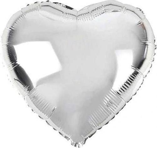 Nessiworld Kalp Şekilli Gümüş Renk Toptan Folyo Balon 45 cm 10 Adet