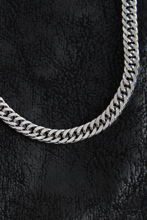 Bakımlı Erkek için Silver Çelik Cuba Zincir Stil Kolye