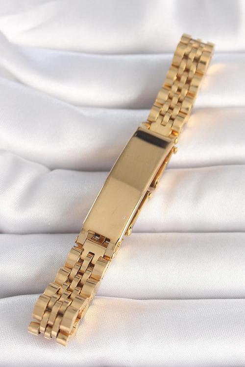 Bakımlı Erkek için Golden Çelik Zincir Künye Bileklik