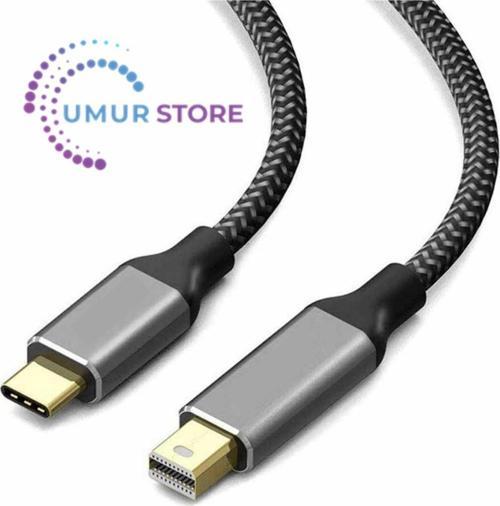 Type-C To Mini Display Port Kablo 4K 60Hz 180 cm Görüntü Aktarım Kablosu