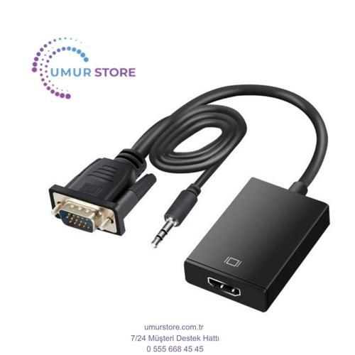 VGA To HDMI Çevirici VGA + Audio To HDMI Converter