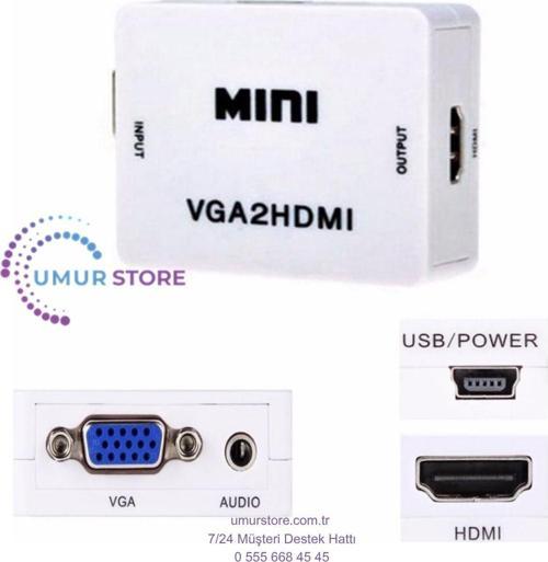 Vga To Hdmi Çevirici Dönüştürücü Adaptör