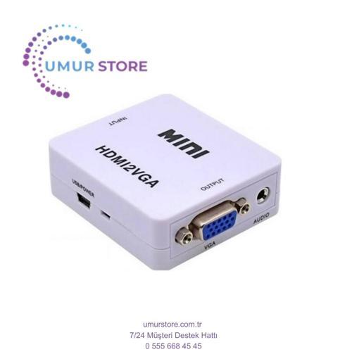 HDMI To VGA Çevirici Adaptör Monitör Tv Dönüştürücü