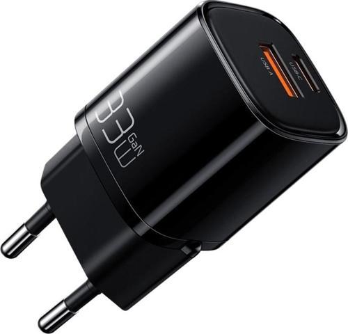 Ch-0151 33w Gan Pd 1xusb 1xtype-c Girişli Mini Hızlı Şarj Adaptörü-siyah