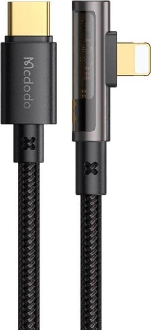 CA-3390 Type-C to Lightning PD 90° Açılı iPhone Hızlı Şarj & Data Kablosu 1.2m - Siyah