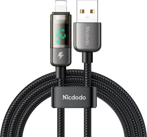 CA-3620 Dijital Ekranlı iPhone İçin Şarj & Data Kablosu 1.2m - Siyah