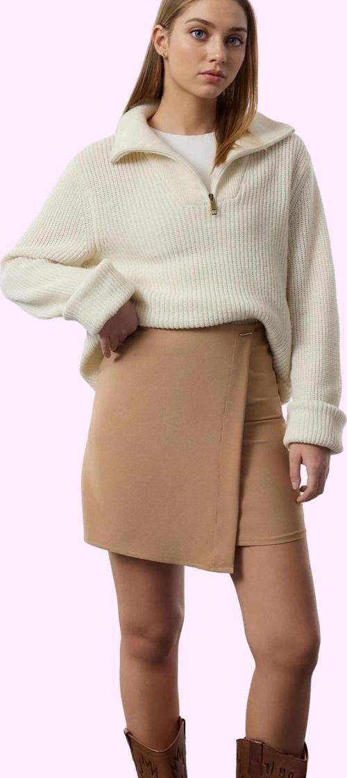 Kadın Mini Boy Dokuma Etek Kemerli Casual Günlük Stil Hafta Sonu Yaz Aylarının Vazgeçilmezi