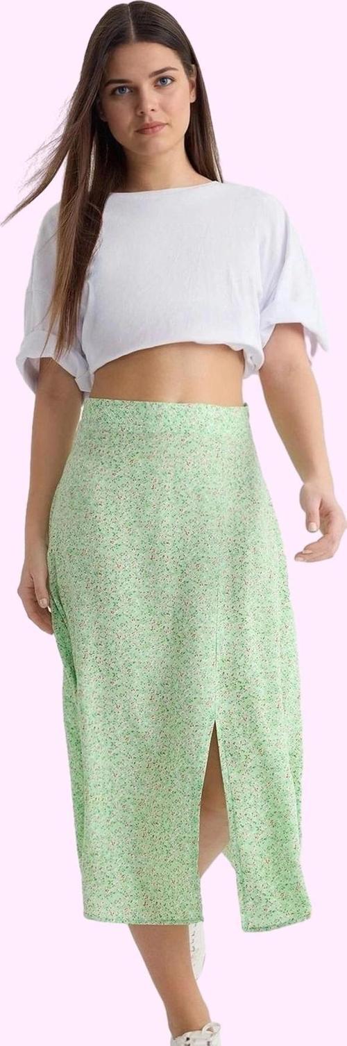 Kadın Çiçek Desenli Midi Etek Yüksek Bel A line Kesim Viskoz Günlük Stil Dayanıklı Malzeme