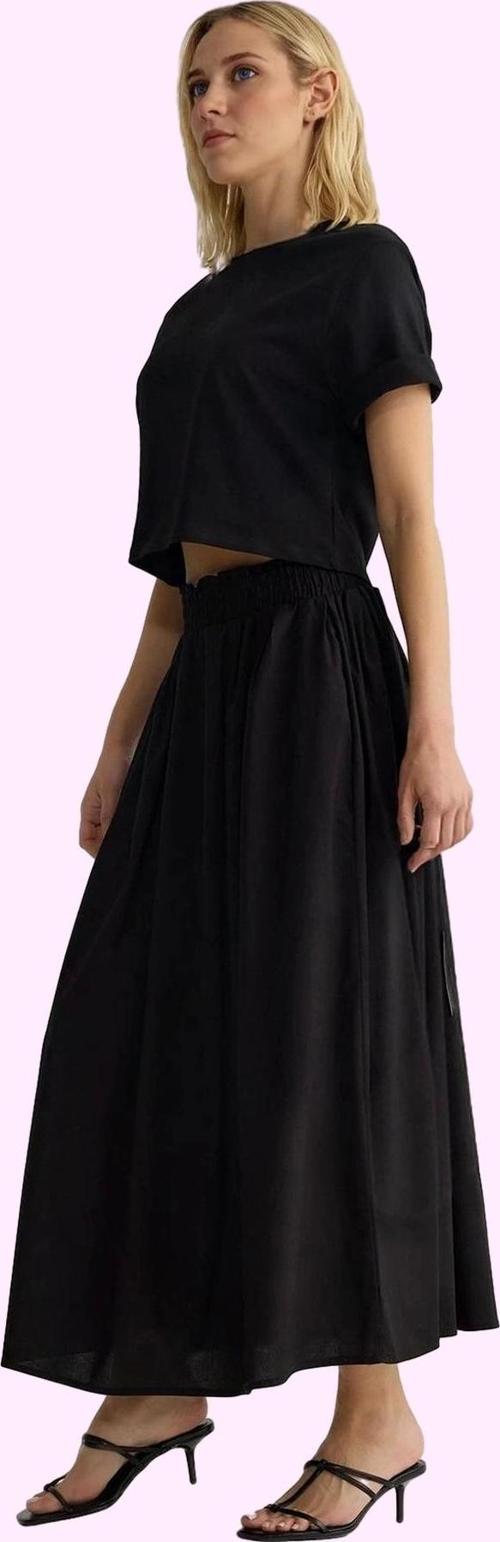 Kadın Kloş Maxi Etek Yüksek Bel Dokuma Casual Günlük Hafta Sonu Yaz Aylarının Vazgeçilmezi