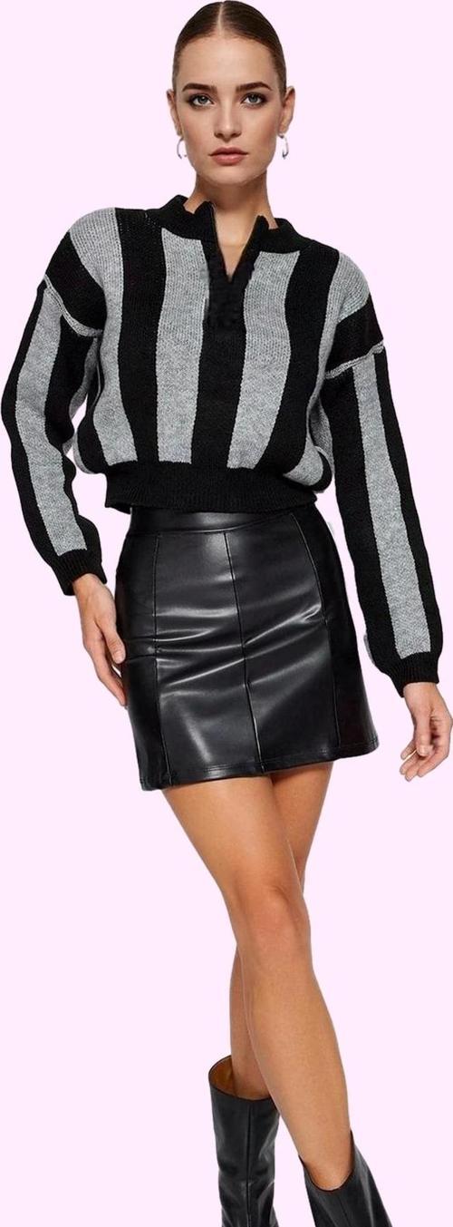 Kadın Suni Deri Yüksek Bel Kalem Etek Mini Boy Casual Günlük Hafta Sonu Yaz Aylarının Vazgeçilmezi