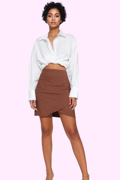 Kadın Mini Dokuma Etek Yüksek Bel Casual Stil Dayanıklı Malzeme Yaz Aylarının Vazgeçilmezi
