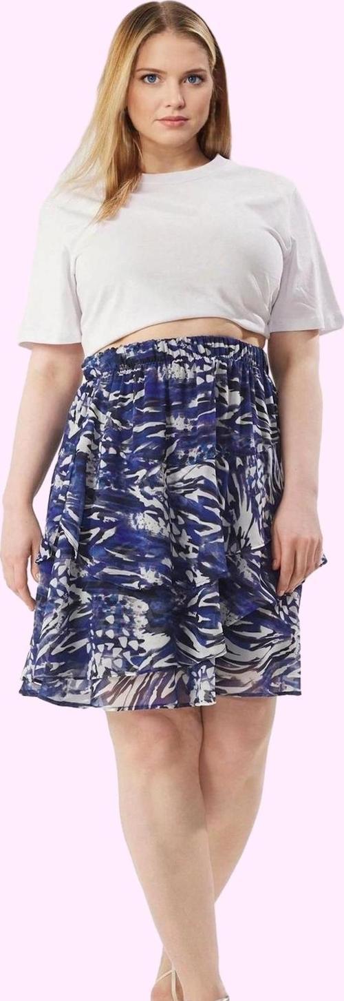 Kadın Büyük Beden Şifon Etek Baskılı Desen Yaz Günlük Kombinler Hafta Sonu Kaliteli Malzeme