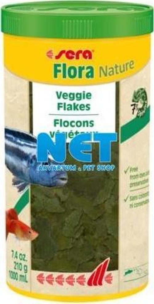 Flora Nature 1000 ml  210 g  Orjinal Kutusunda Bitkisel Pul Balık Yemi