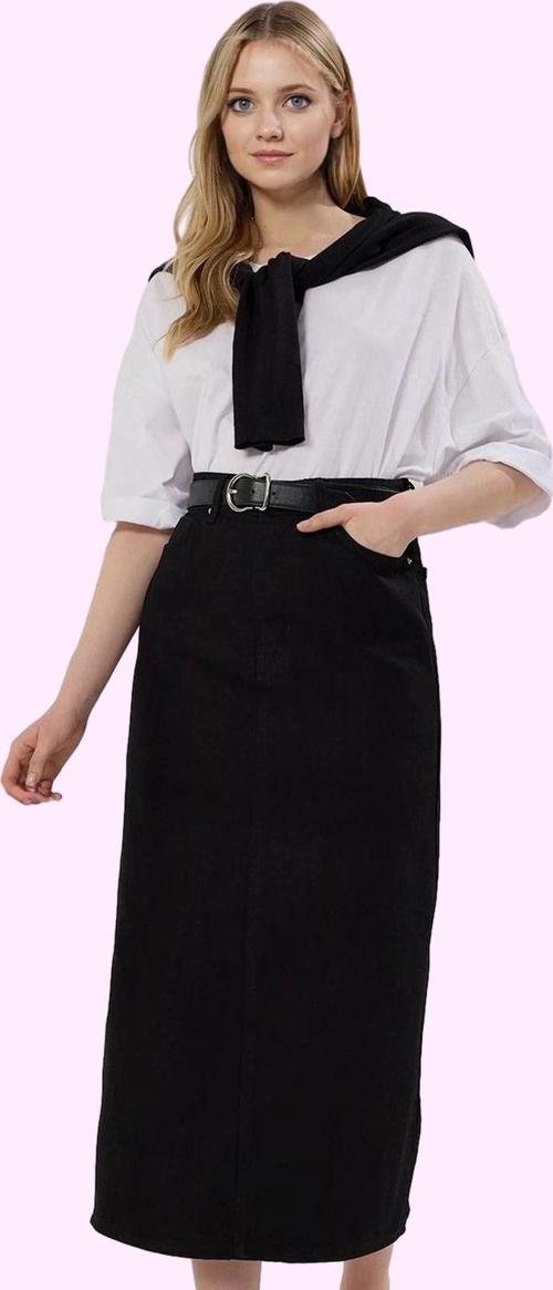 Kadın Kalem Siluet Midi Boy Gabardin Dokuma Etek Pamuklu Günlük Şıklık Yaz Aylarının Vazgeçilmezi