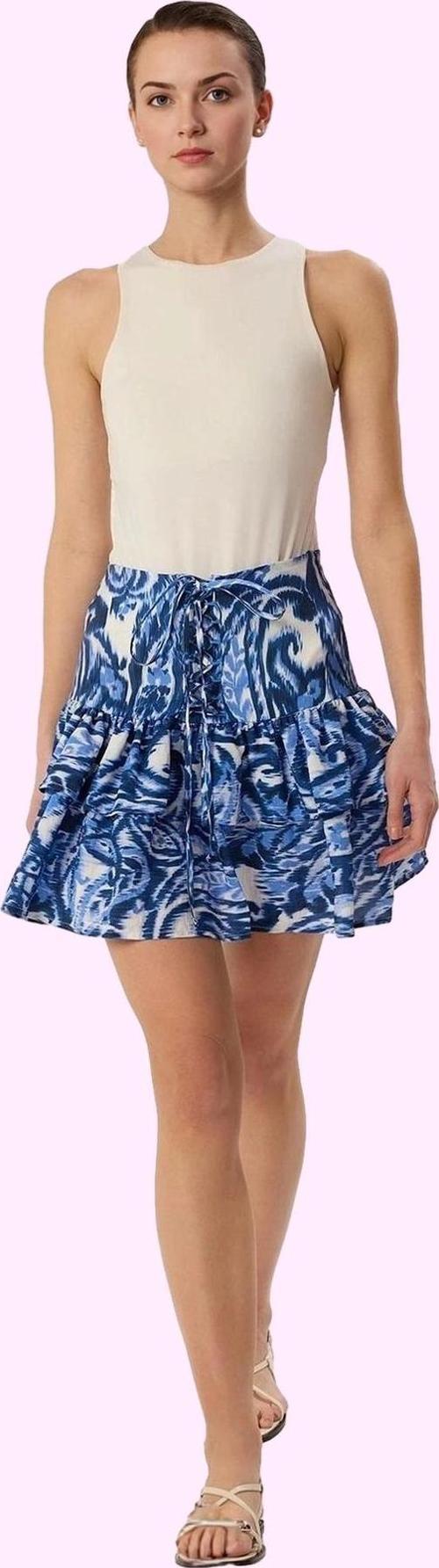 Kadın Mini Boy Etnik Desenli Dokuma Etek Fırfırlı Detaylar Yaz Aylarının Vazgeçilmezi Hafta Sonu