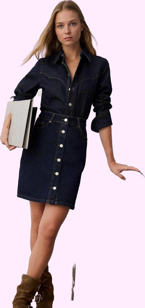 Kadın Mini Denim Etek Pamuk Rigid Dokuma Günlük Şıklık Hafta Sonu Yaz Aylarının Vazgeçilmezi