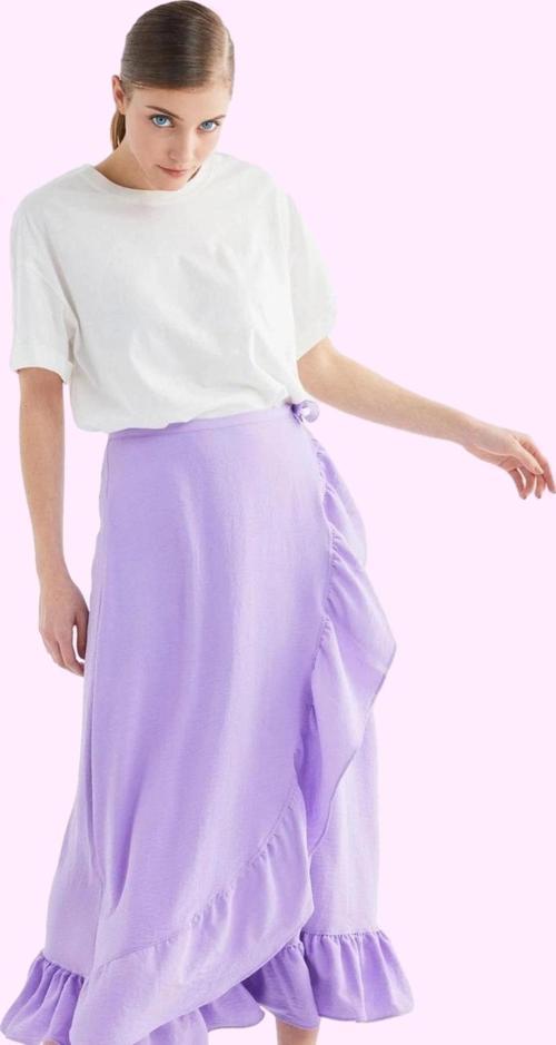 Kadın Maxi Anvelop Etek Volanlı Sarong Kalıp Desenli Yazlık Günlük Kullanım Modern Tasarım