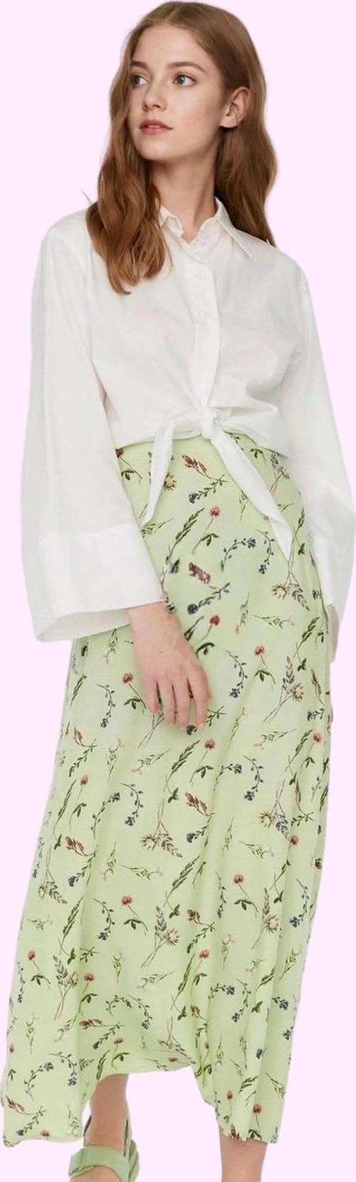 Kadın Maxi Boy Puantiyeli Desenli Dokuma Etek Yüksek Bel A line Kesim Yazlık Günlük Kullanım