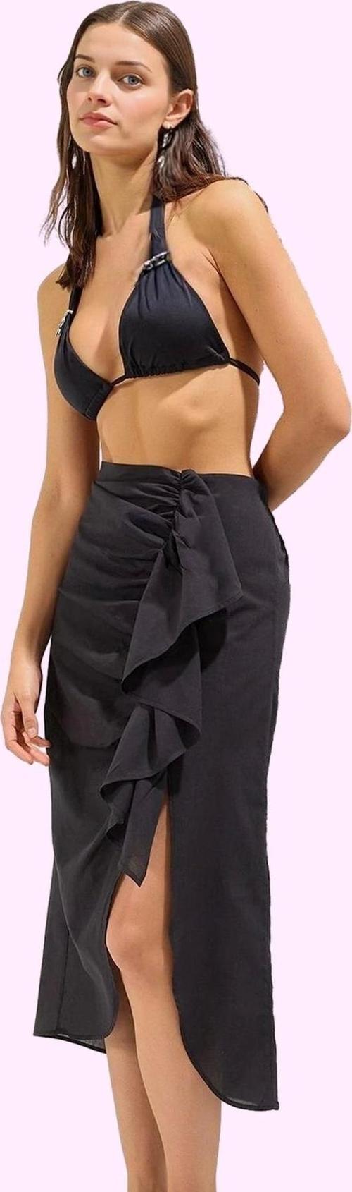 Kadın Midi Boy Dokuma Plaj Etek Cut Out Detaylı Pamuk Yazlık Günlük Kullanım Modern Tasarım