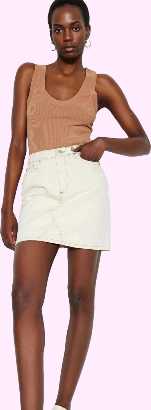 Kadın Denim Etek Yüksek Bel Kısa Boy A line Kalıp Casual Günlük Yaz Aylarının Vazgeçilmezi