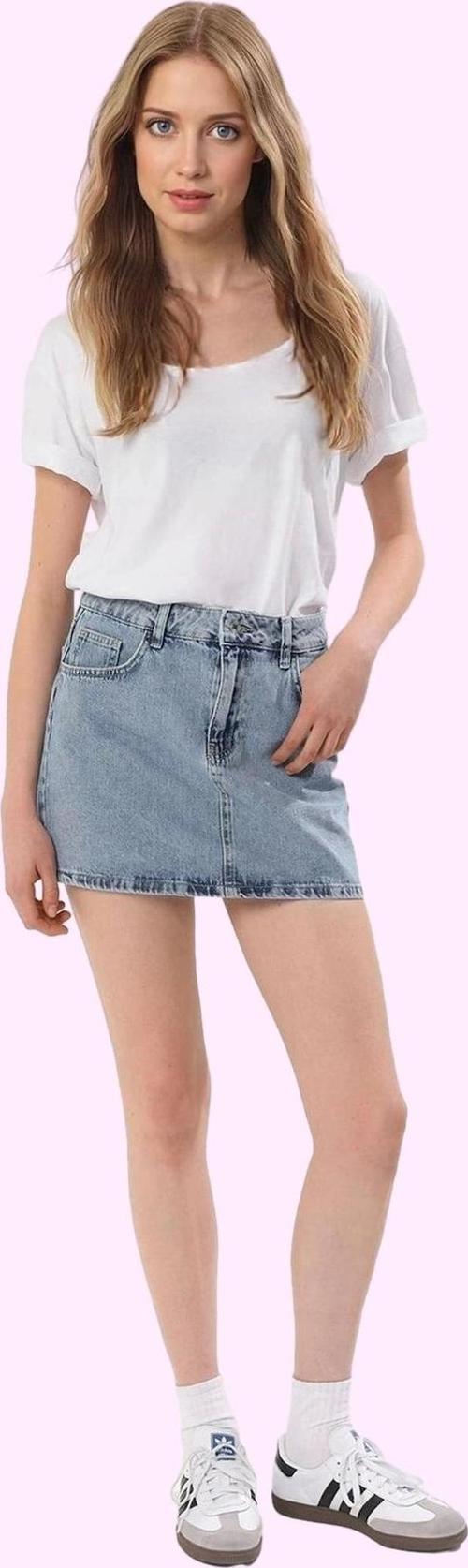 Kadın Denim Mini Etek Basic Siluet Pamuk Günlük Kombinler Hafta Sonu Yaz Aylarının Vazgeçilmezi