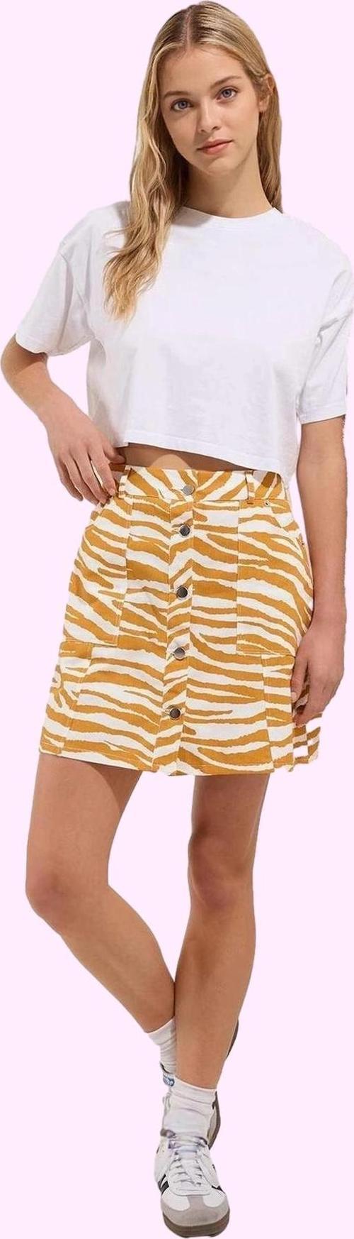 Kadın Mini A line Zebra Desenli Gabardin Etek Pamuk Yaz Aylarına Özel Stilin Buluştuğu Yer