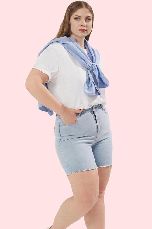 Kadın Denim Şort Yüksek Bel Kısa Boy Casual Günlük Modern Tasarım Yaz Aylarının Vazgeçilmezi