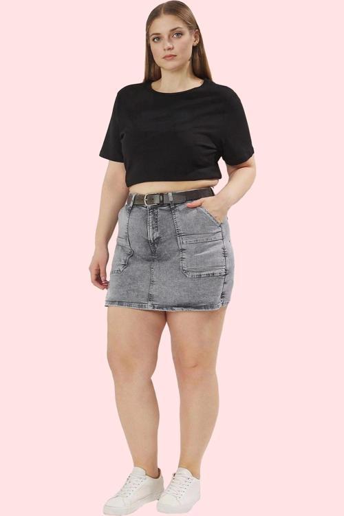 Kadın Denim Şort Etek Yüksek Bel Kısa Boy Casual Günlük Hafta Sonu Yaz Aylarının Vazgeçilmezi