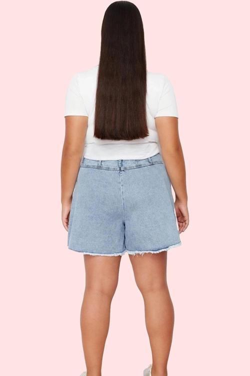 Kadın Denim Şort Etek Yüksek Bel Kısa Boy Yaz Günlük Kombinler Hafta Sonu Kaliteli Malzeme