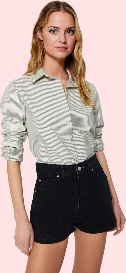 Kadın Yüksek Bel Denim Şort Straight Kalıp Pamuk Günlük Kombinler Yaz Aylarının Vazgeçilmezi