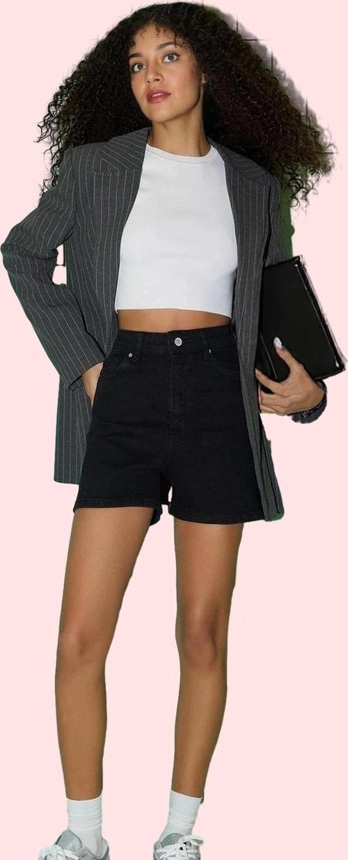 Kadın Yüksek Bel Denim Şort City Kalıp Boru Paça Günlük Yaz Hafta Sonu Stilin Buluştuğu Yer