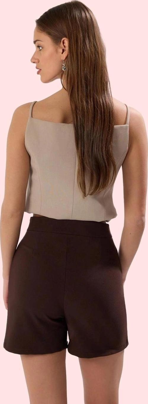 Kadın Şort Etek Yüksek Bel Dokuma Finike Kumaş Günlük Kullanım Hafta Sonu Kaliteli Malzeme