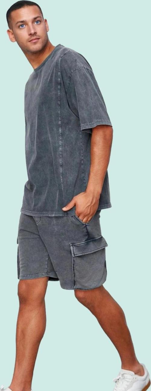 Erkek Pamuklu Dar Paça Şort Yıkamalı Casual Günlük Stil Hafta Sonu Yaz Aylarının Vazgeçilmezi