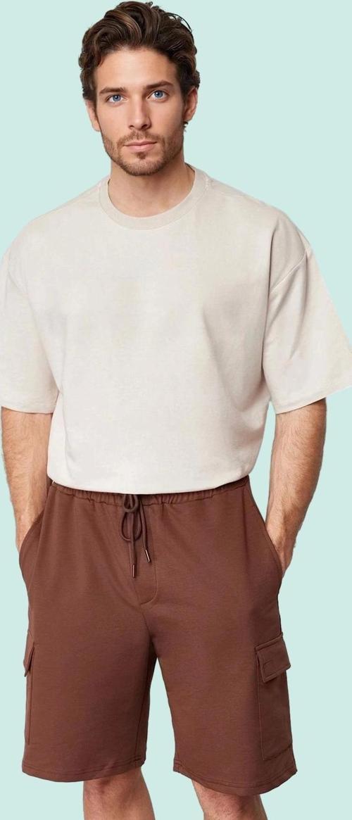 Erkek Geniş Paça Şort Aplike Detay Casual Günlük Stil Hafta Sonu Yaz Aylarının Vazgeçilmezi