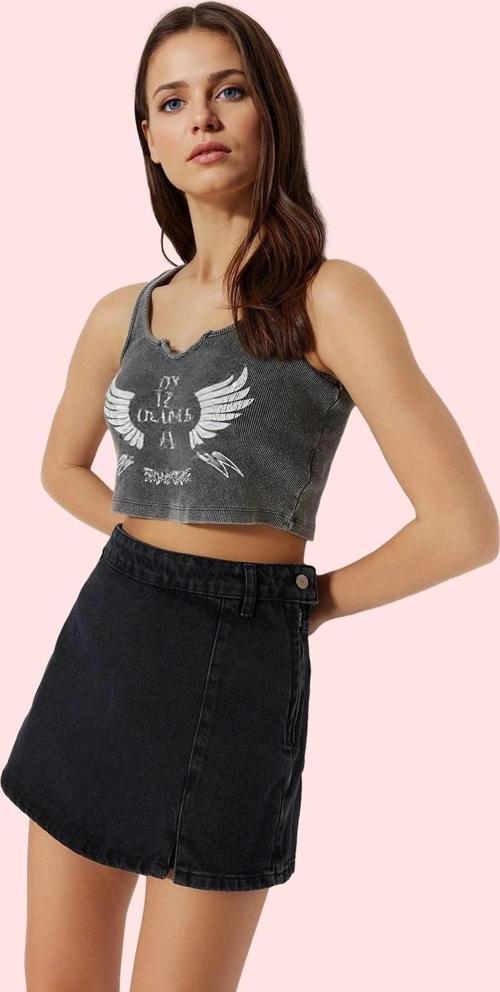 Kadın Denim Şort Etek Yüksek Bel Geniş Paça Pamuklu Yaz Günlük Hafta Sonu Kaliteli Malzeme