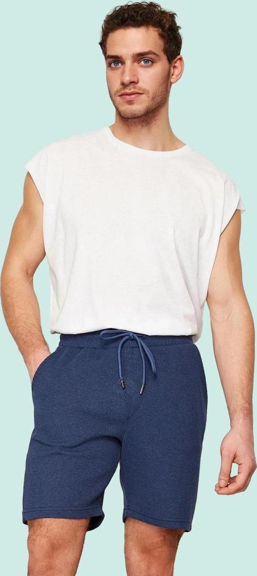 Erkek Slim Fit Dokulu Waffle Şort Lastikli Bel Rahat Günlük Yaz Hafta Sonu Kaliteli Malzeme