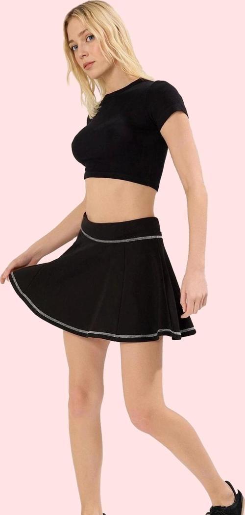 Kadın Şort Etek Renk Bloklu Dar Paça Rahat Kalıp Yazlık Günlük Hafta Sonu Kaliteli Malzeme