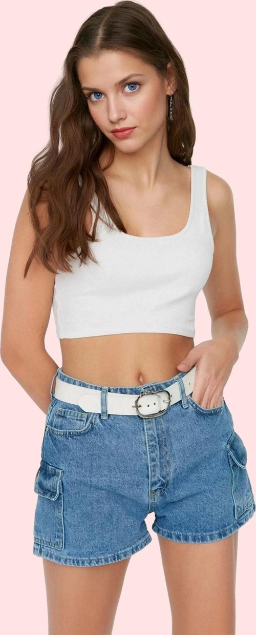 Kadın Denim City Short Cep Detaylı Yüksek Bel Mini Şort Pamuklu Yazlık Yaz Aylarının Vazgeçilmezi