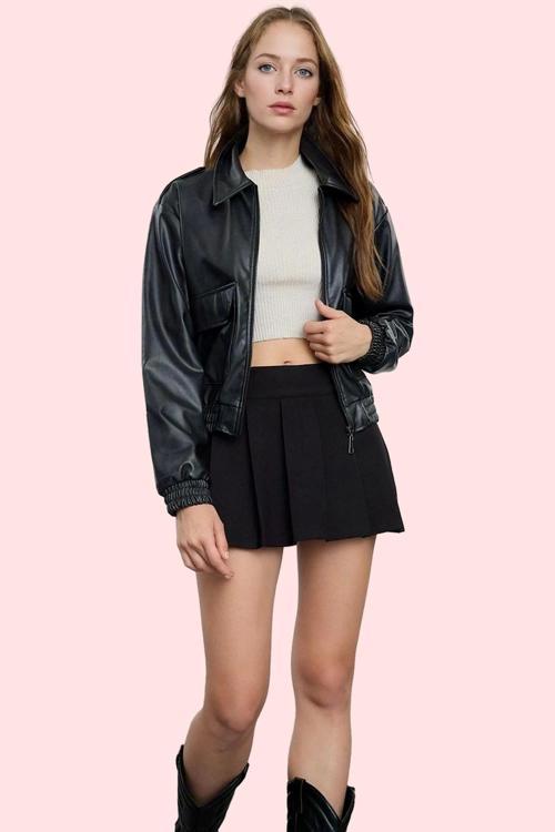 Kadın Piliseli Orta Bel Mini Dokuma Şort Etek Günlük Stil Hafta Sonu Yaz Aylarının Vazgeçilmezi