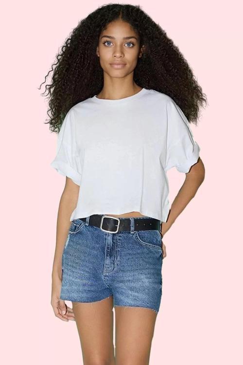 Kadın Denim Şort Geniş Paça Düz Desen Pamuk Günlük Kombinler Hafta Sonu Yaz Aylarının Vazgeçilmezi