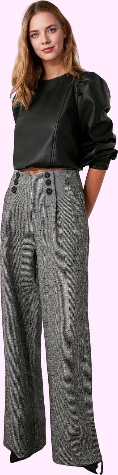 Kadın Palazzo Pantolon Desenli Wide Leg Boru Paça Günlük Stil Hafta Sonu Dayanıklı Malzeme