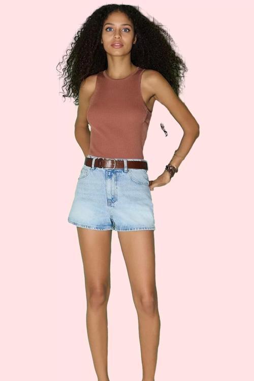 Kadın Yüksek Bel Geniş Paça Denim Şort Kısa Boy Günlük Kombinler Yaz Aylarının Vazgeçilmezi