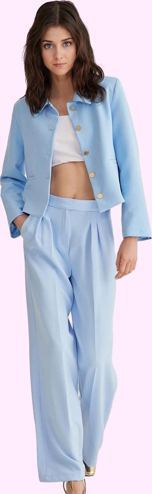 Kadın Wide Leg Pantolon Dokuma Kumaş Normal Bel Regular Boy Günlük Şıklık Kaliteli Malzeme