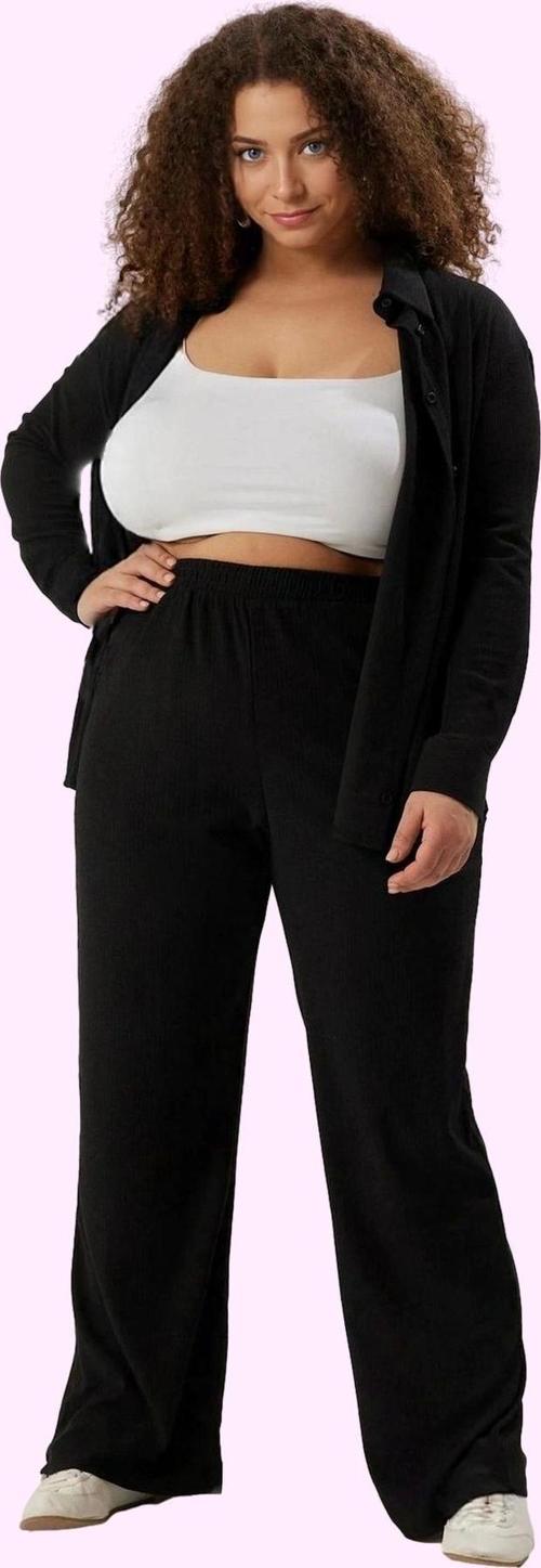 Kadın Yüksek Bel Geniş Paça Straight Pantolon Günlük Kullanım İçin Rahat Dayanıklı Malzeme