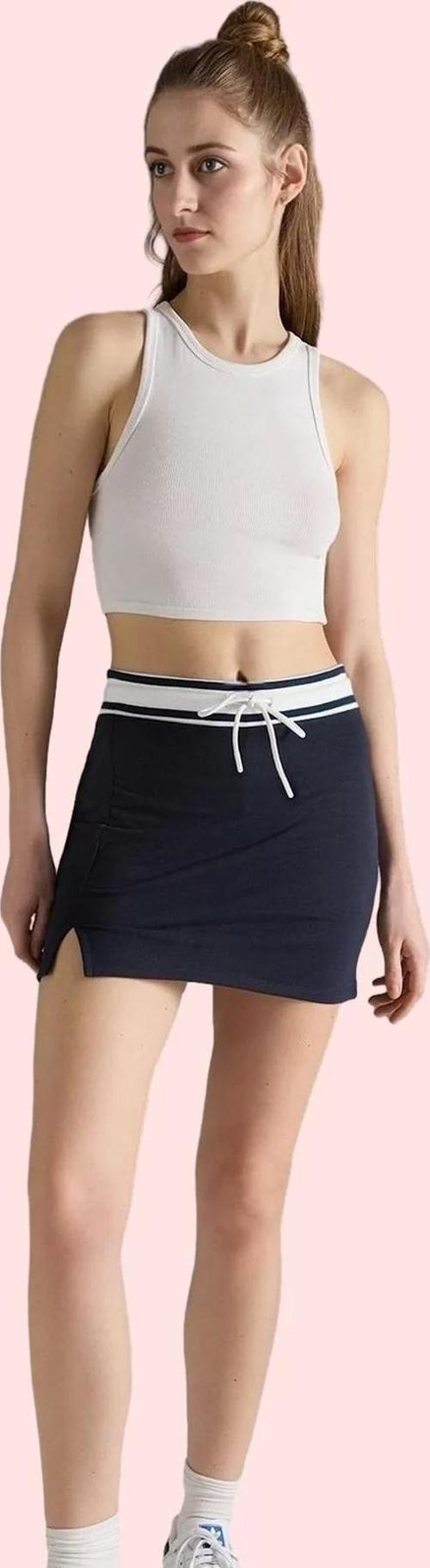 Kadın Örme Şort Etek Renk Bloklu Desen Dar Paça Yaz Aylarının Vazgeçilmezi Günlük Kullanım