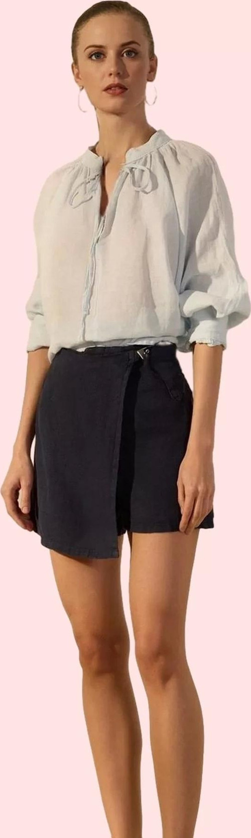 Kadın Geniş Paça Regular Boy Keten Şort Etek Şık Günlük Stil Hafta Sonu Yaz Aylarının Vazgeçilmezi