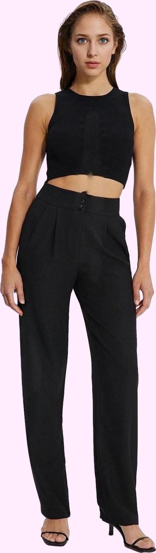 Kadın Yüksek Bel Geniş Paça Dokuma Pantolon Düz Desen Basic Yaz Aylarının Vazgeçilmezi
